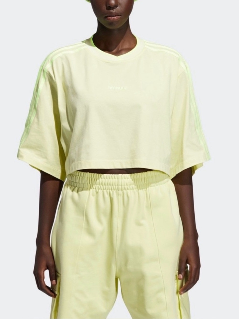 IVY PARK Neon Light Yellow Cropped Tee